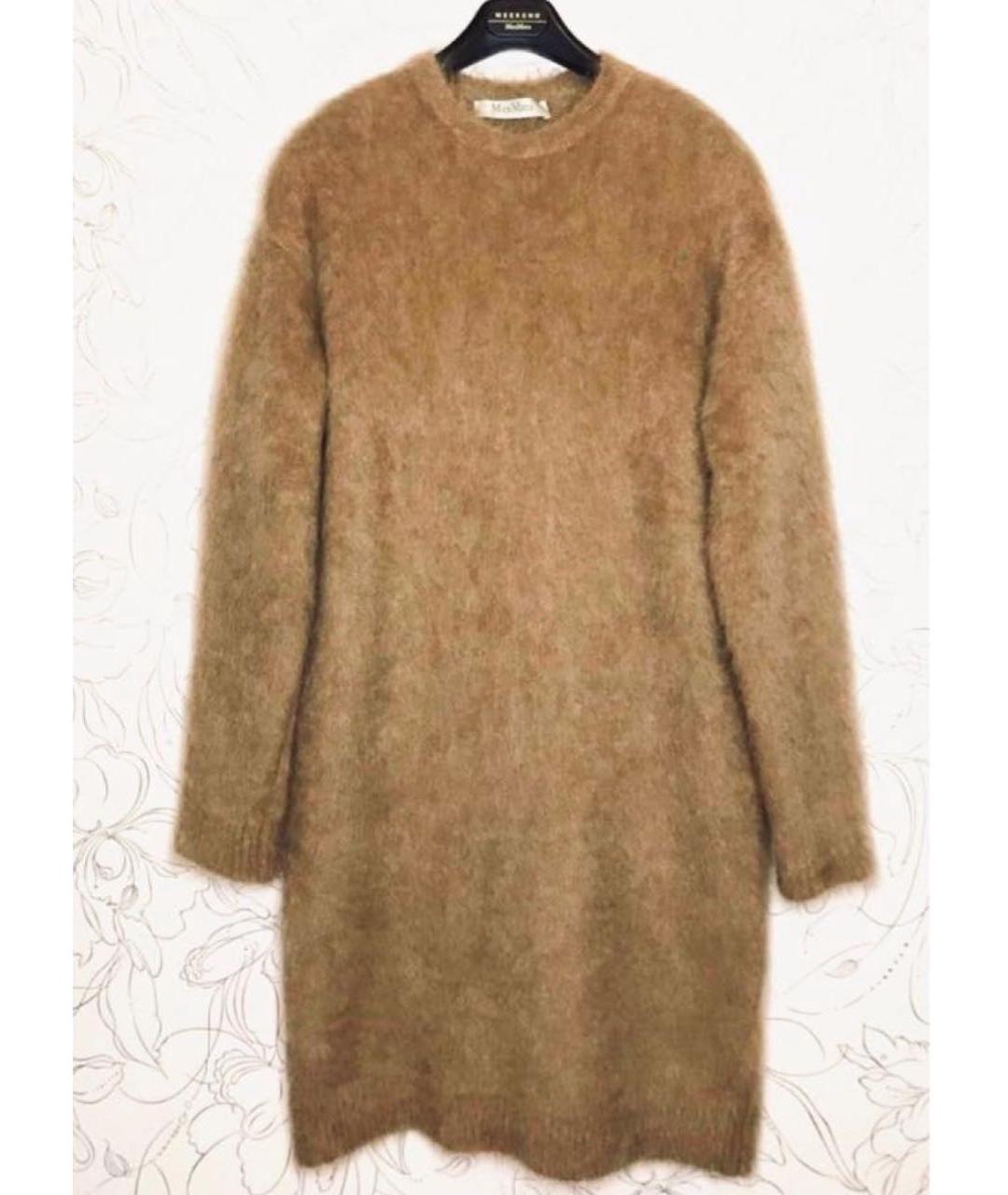 MAX MARA Коричневое шерстяное повседневное платье, фото 6