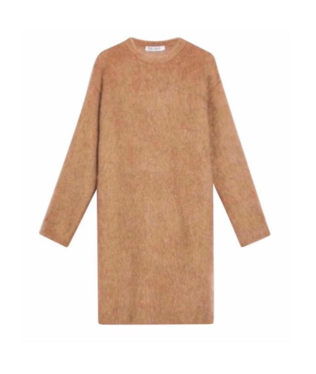 MAX MARA Коричневое шерстяное повседневное платье, фото 1