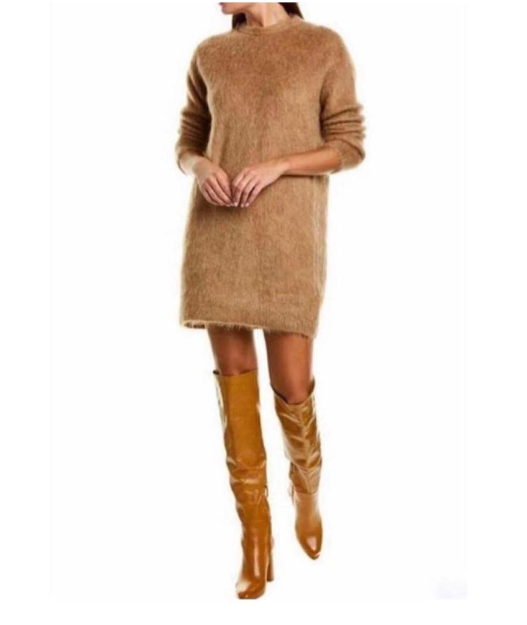 MAX MARA Коричневое шерстяное повседневное платье, фото 2