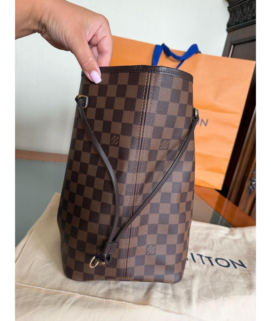 LOUIS VUITTON Коричневая сумка тоут из канвы, фото 5