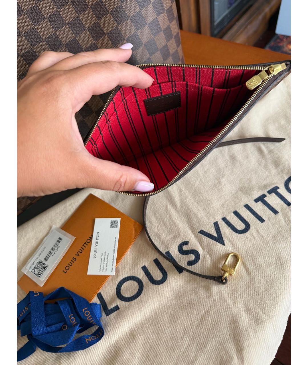 LOUIS VUITTON Коричневая сумка тоут из канвы, фото 8