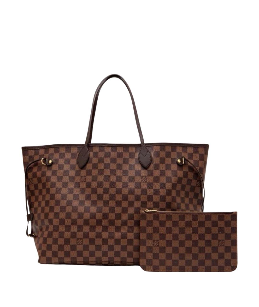 LOUIS VUITTON Коричневая сумка тоут из канвы, фото 1