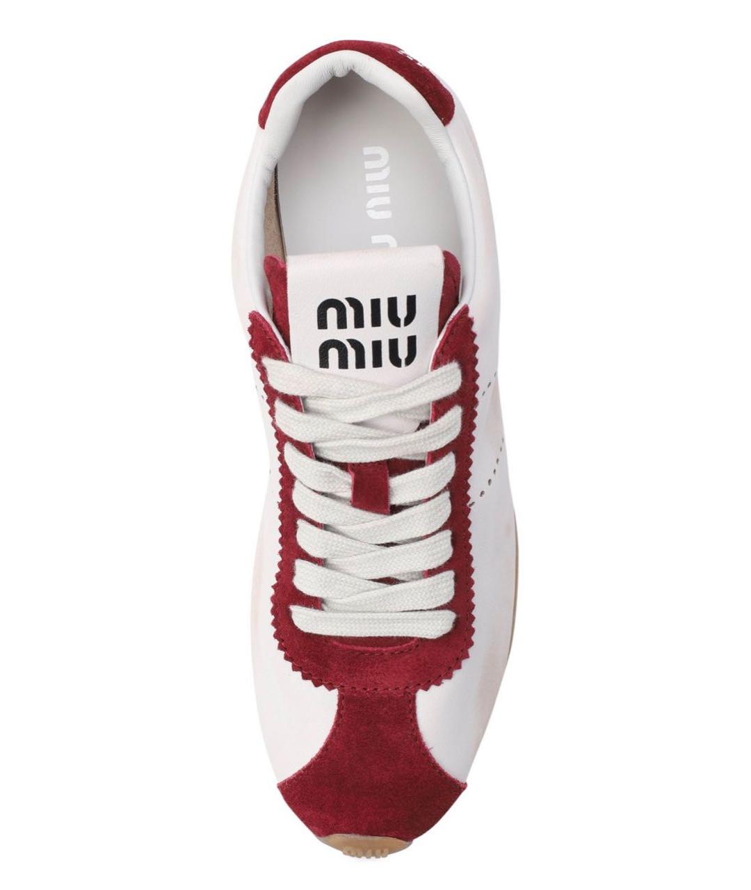 MIU MIU Белые кожаные кеды, фото 3