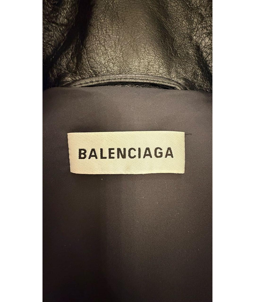 BALENCIAGA Черная кожаная куртка, фото 3