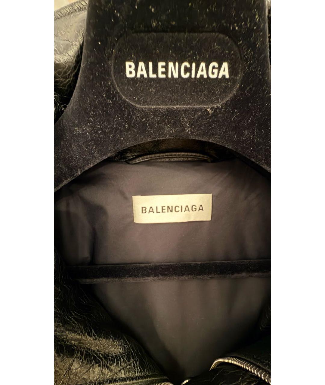 BALENCIAGA Черная кожаная куртка, фото 5