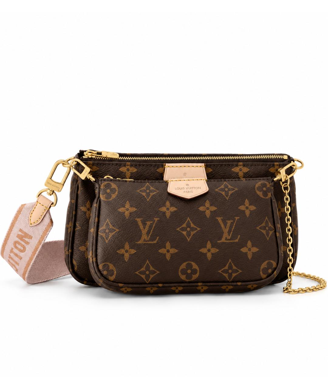 LOUIS VUITTON Розовая сумка через плечо из канвы, фото 10