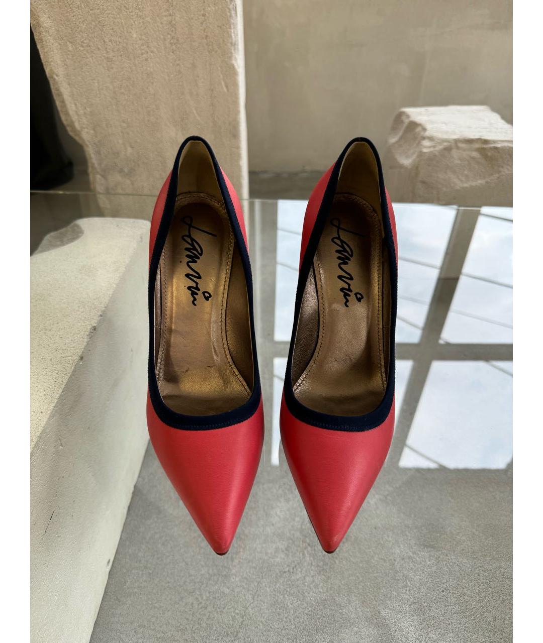 LANVIN Коралловые кожаные туфли, фото 6