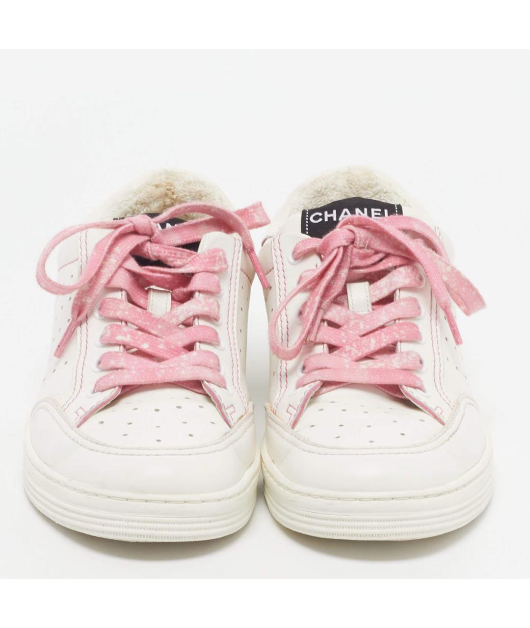 CHANEL Белые кожаные кроссовки, фото 2