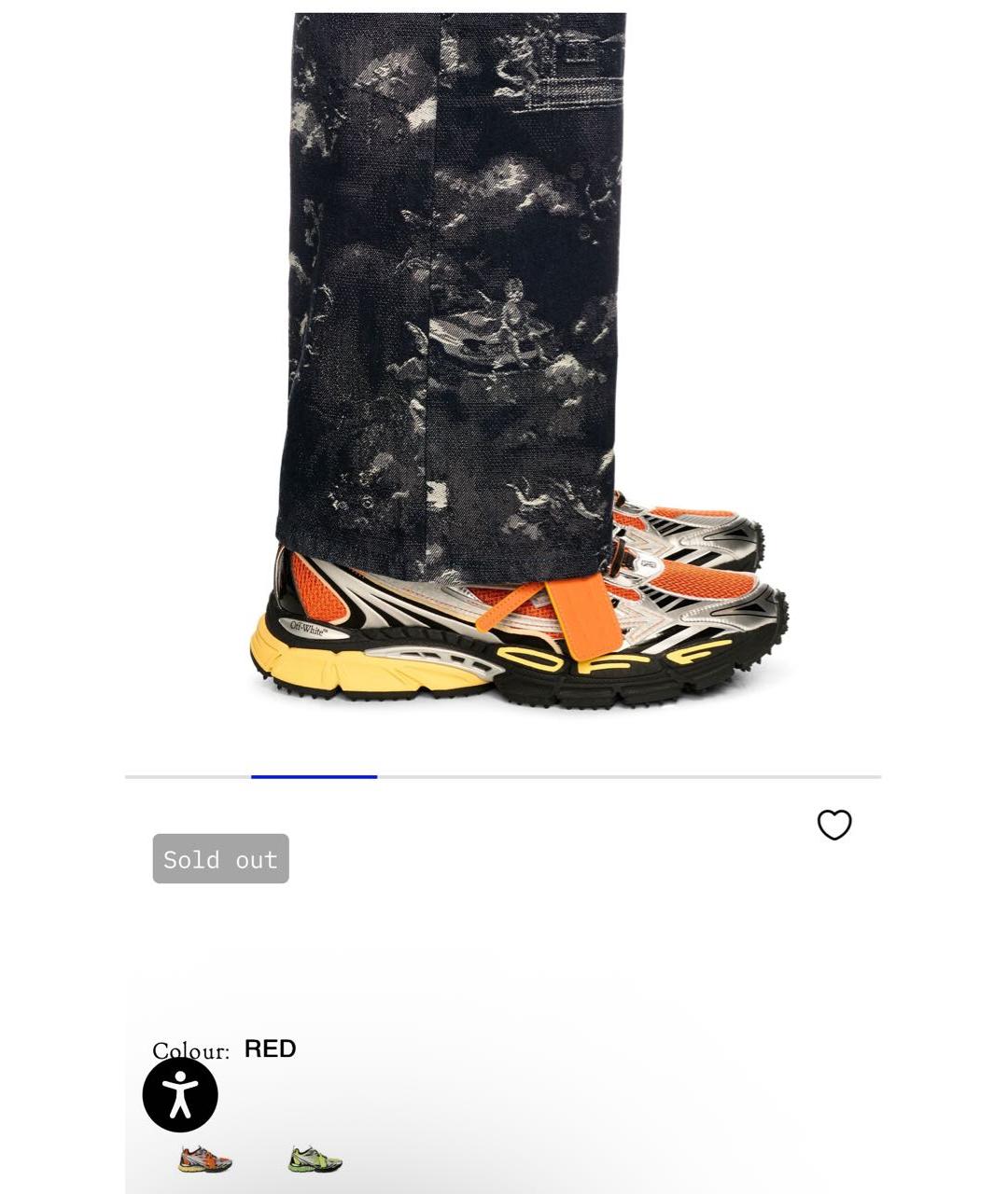 OFF-WHITE Мульти текстильные низкие кроссовки / кеды, фото 6