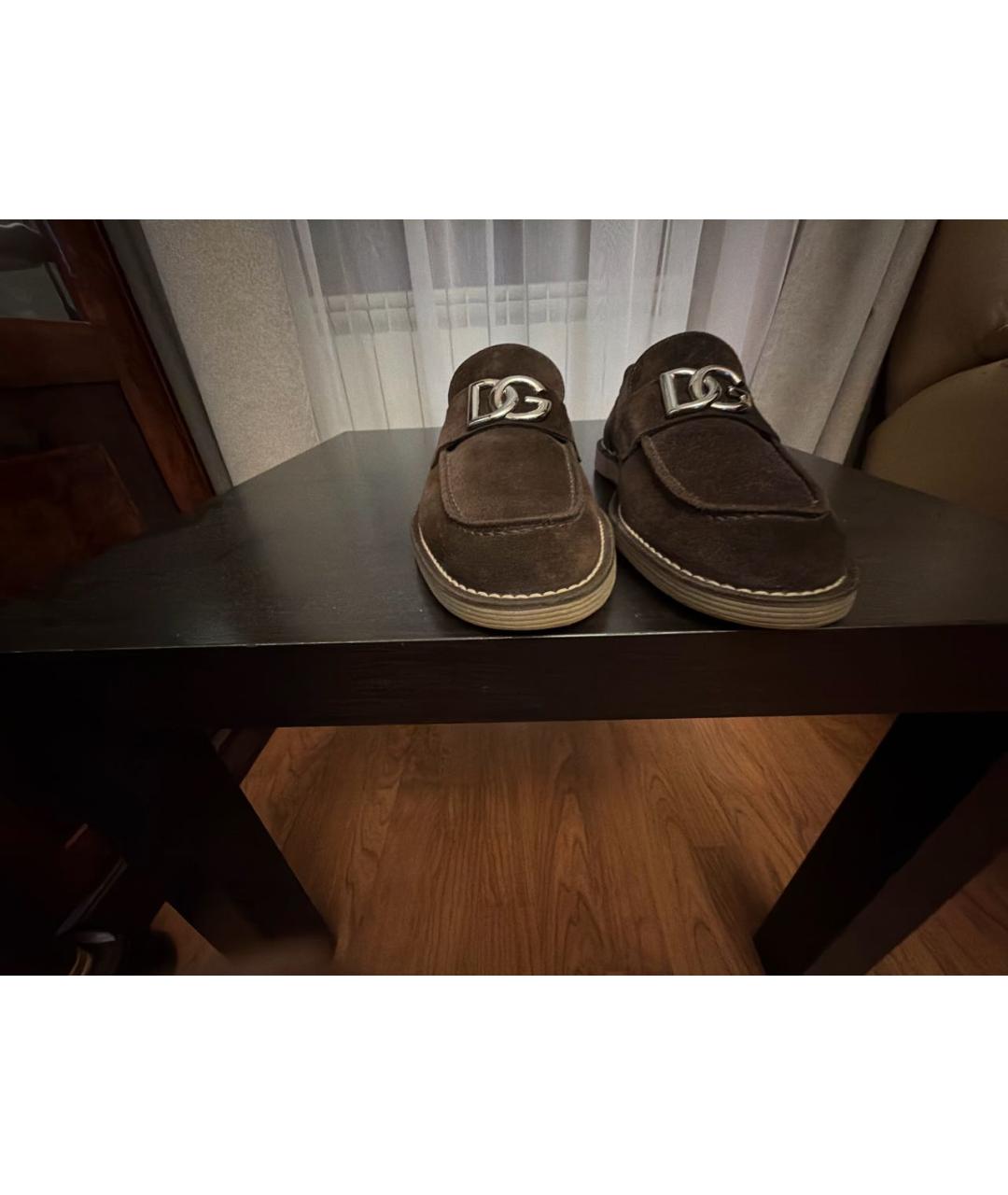 DOLCE&GABBANA Коричневые замшевые лоферы, фото 2