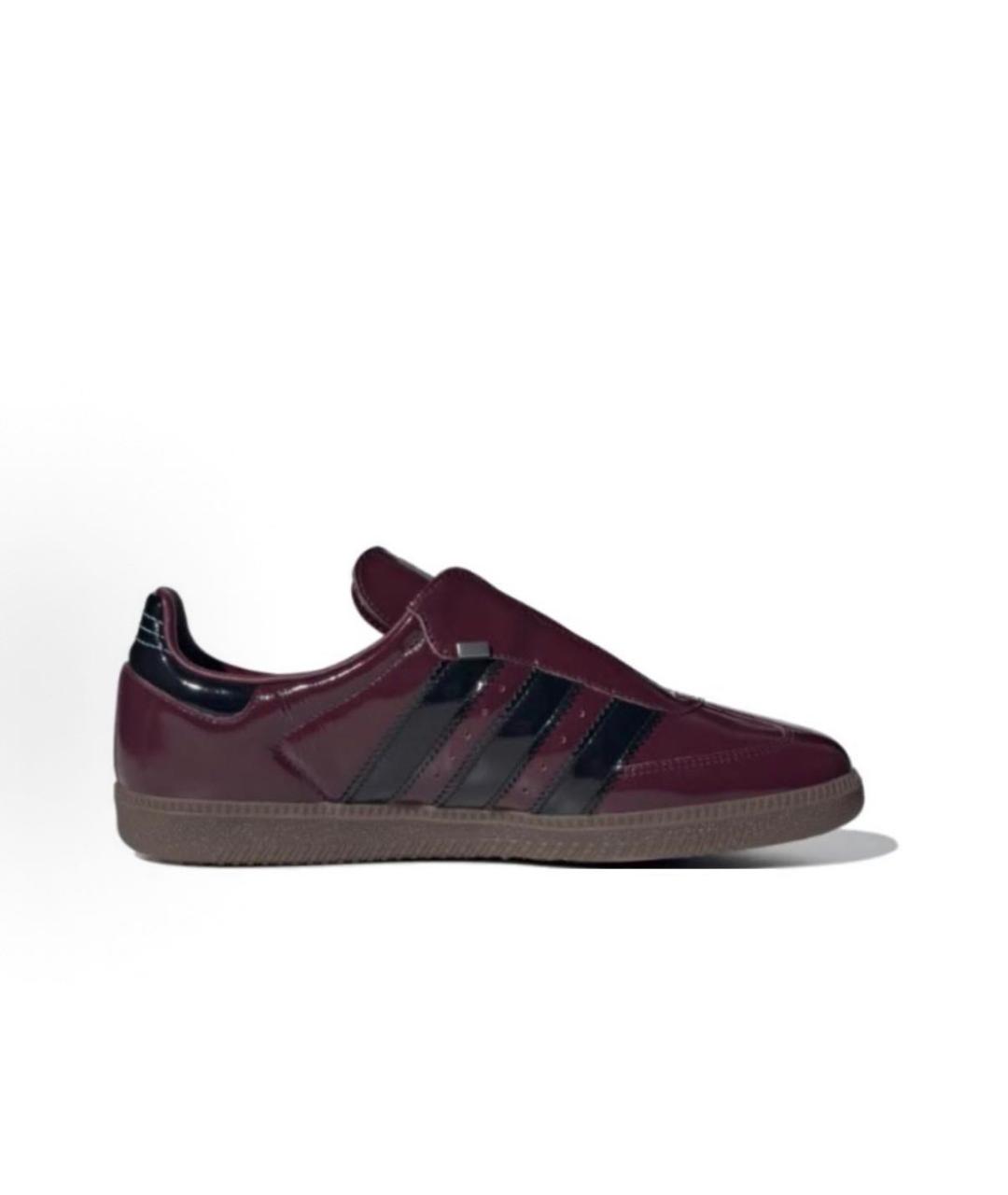 ADIDAS Бордовые низкие кроссовки / кеды из лакированной кожи, фото 3