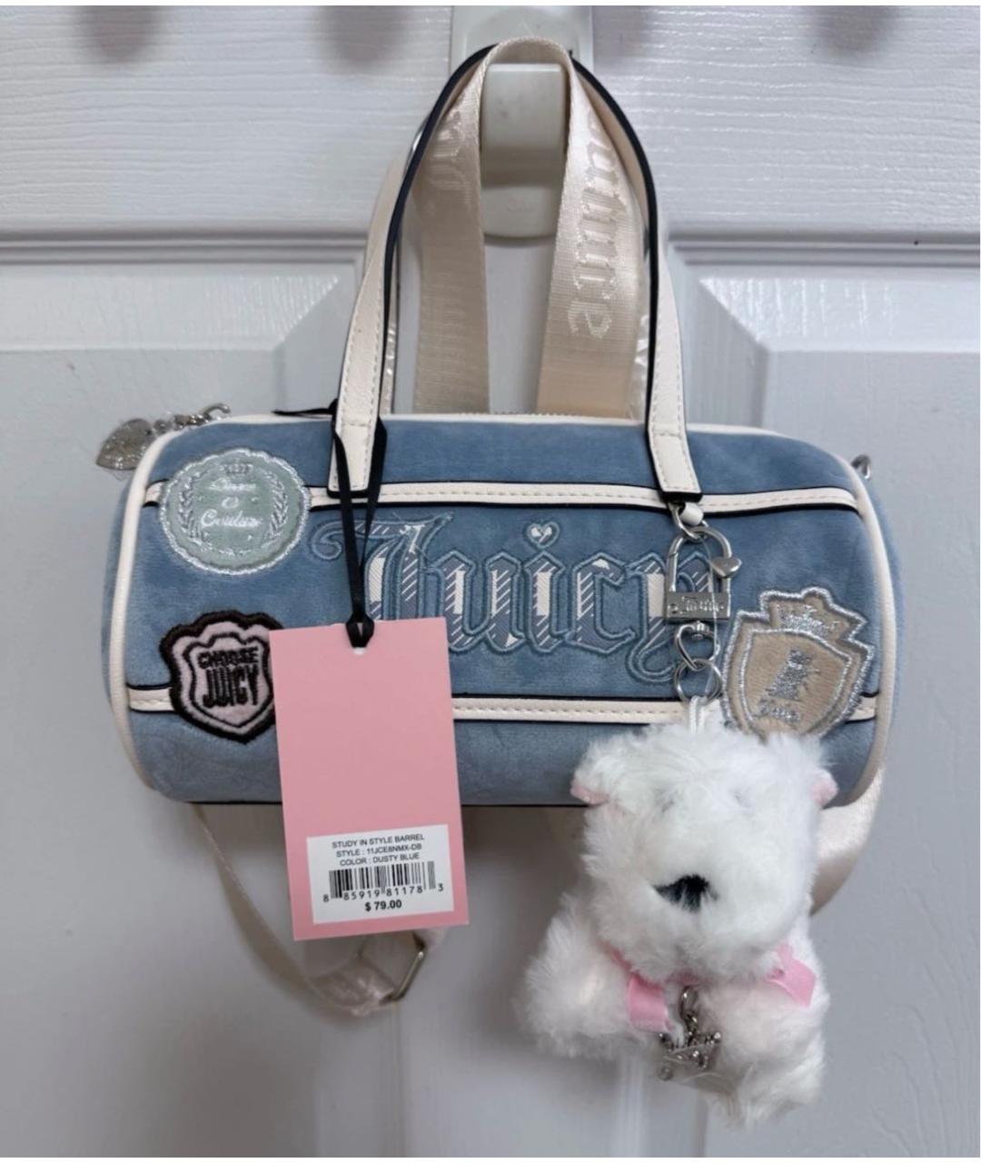 JUICY COUTURE Голубая сумка с короткими ручками, фото 6