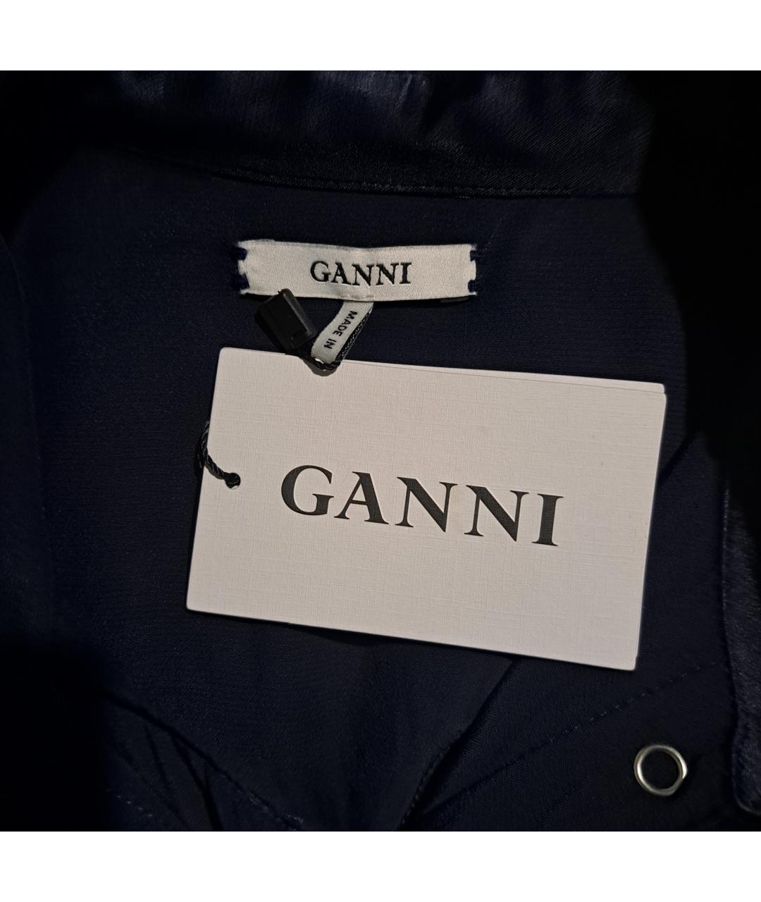 GANNI Синяя вискозная блузы, фото 4