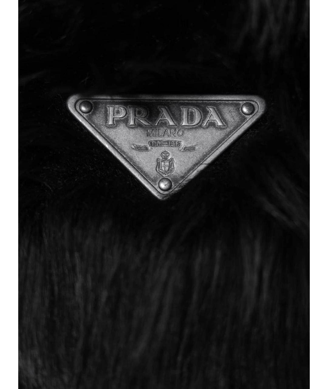 PRADA Черная вискозная шуба, фото 3