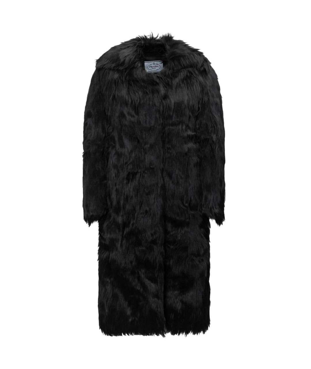 PRADA Черная вискозная шуба, фото 1