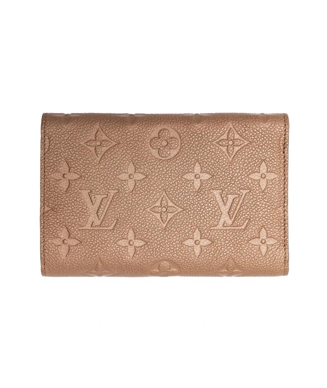 LOUIS VUITTON Бежевый кожаный кошелек, фото 3