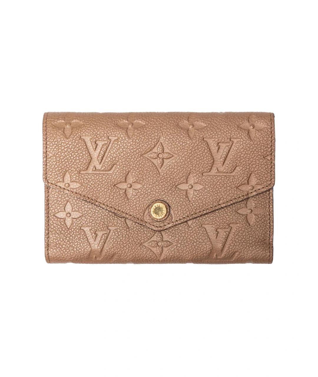LOUIS VUITTON Бежевый кожаный кошелек, фото 5