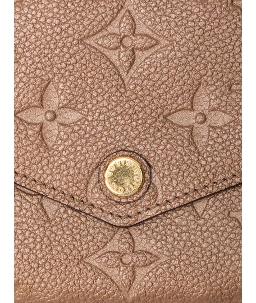 LOUIS VUITTON Бежевый кожаный кошелек, фото 4