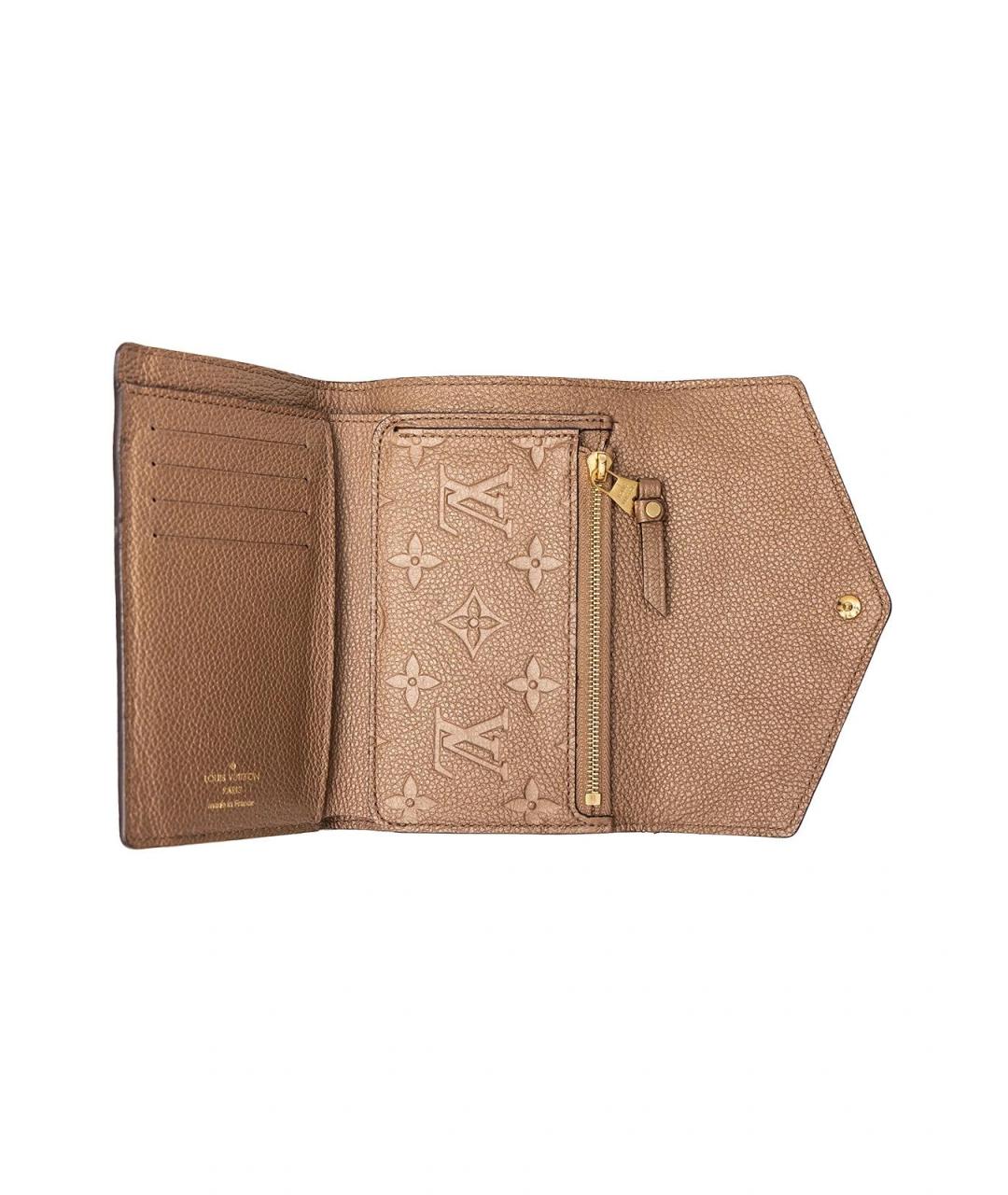 LOUIS VUITTON Бежевый кожаный кошелек, фото 2