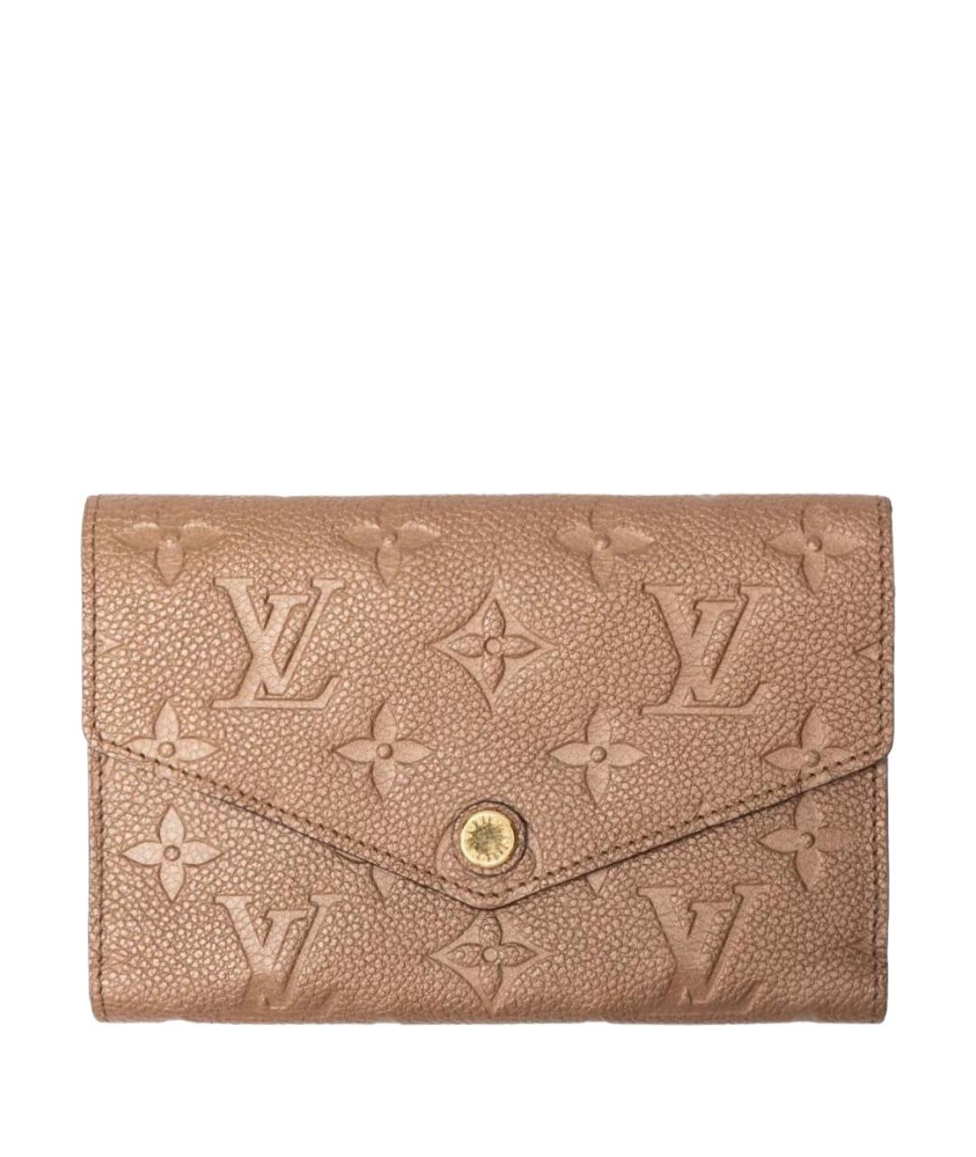 LOUIS VUITTON Бежевый кожаный кошелек, фото 1