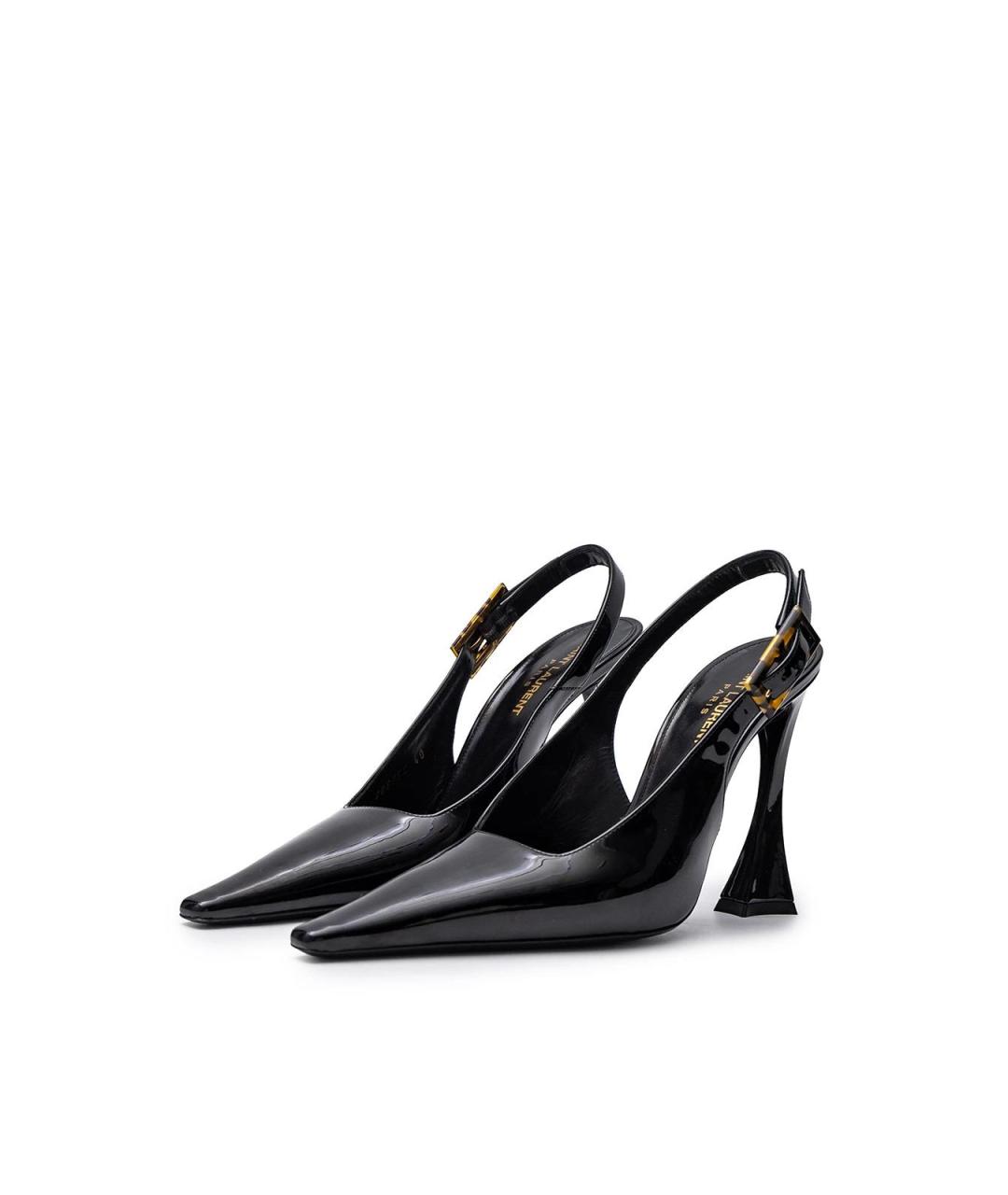 SAINT LAURENT Черные кожаные туфли, фото 2