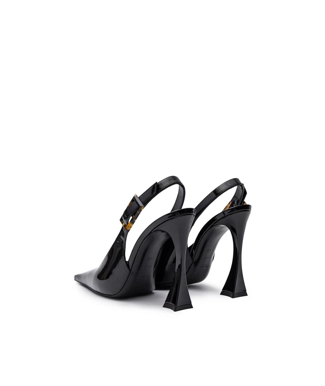 SAINT LAURENT Черные кожаные туфли, фото 3