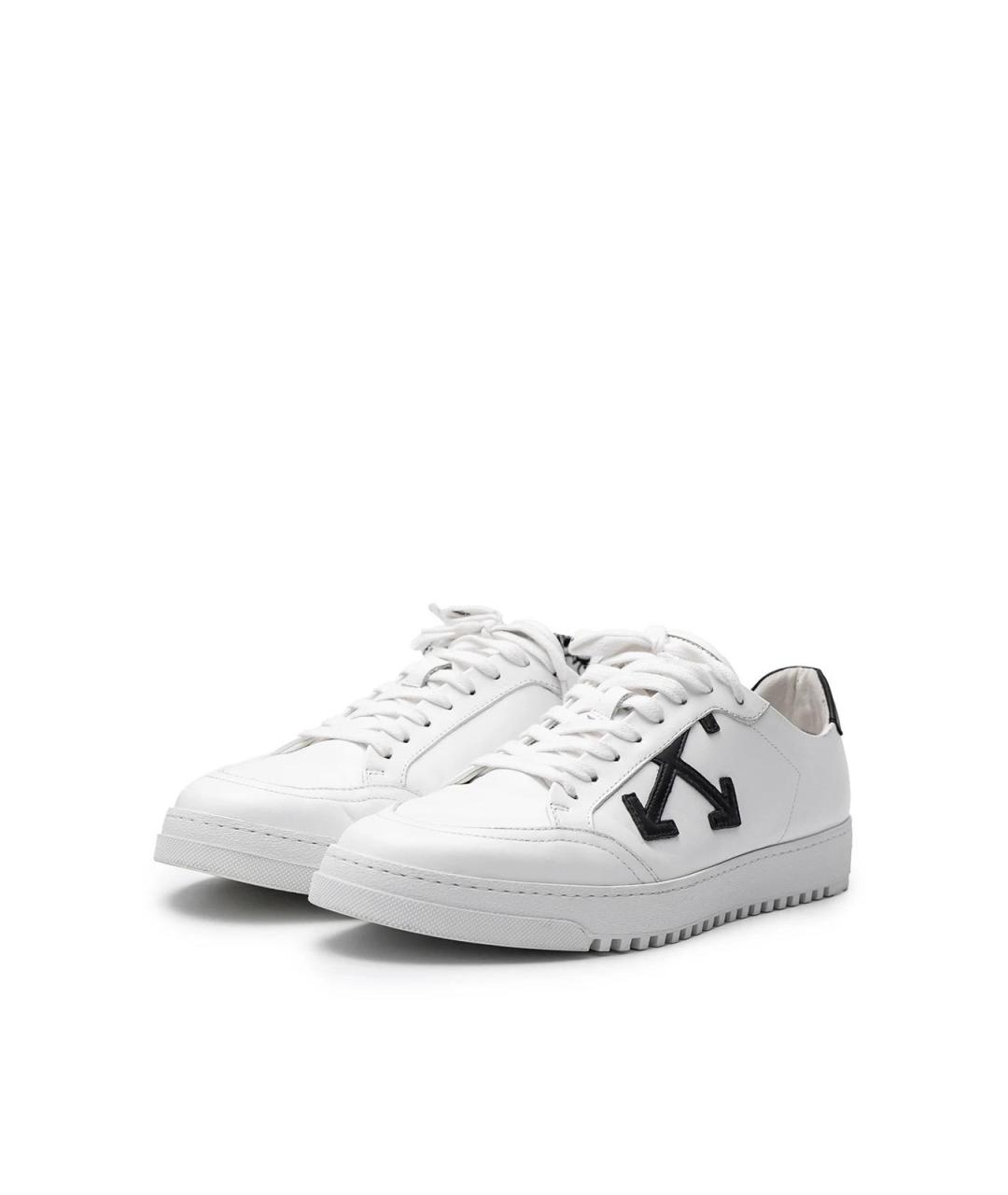OFF-WHITE Белые кожаные кеды, фото 2