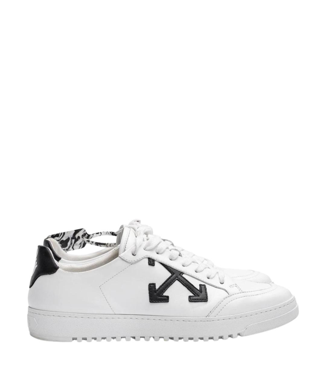 OFF-WHITE Белые кожаные кеды, фото 1