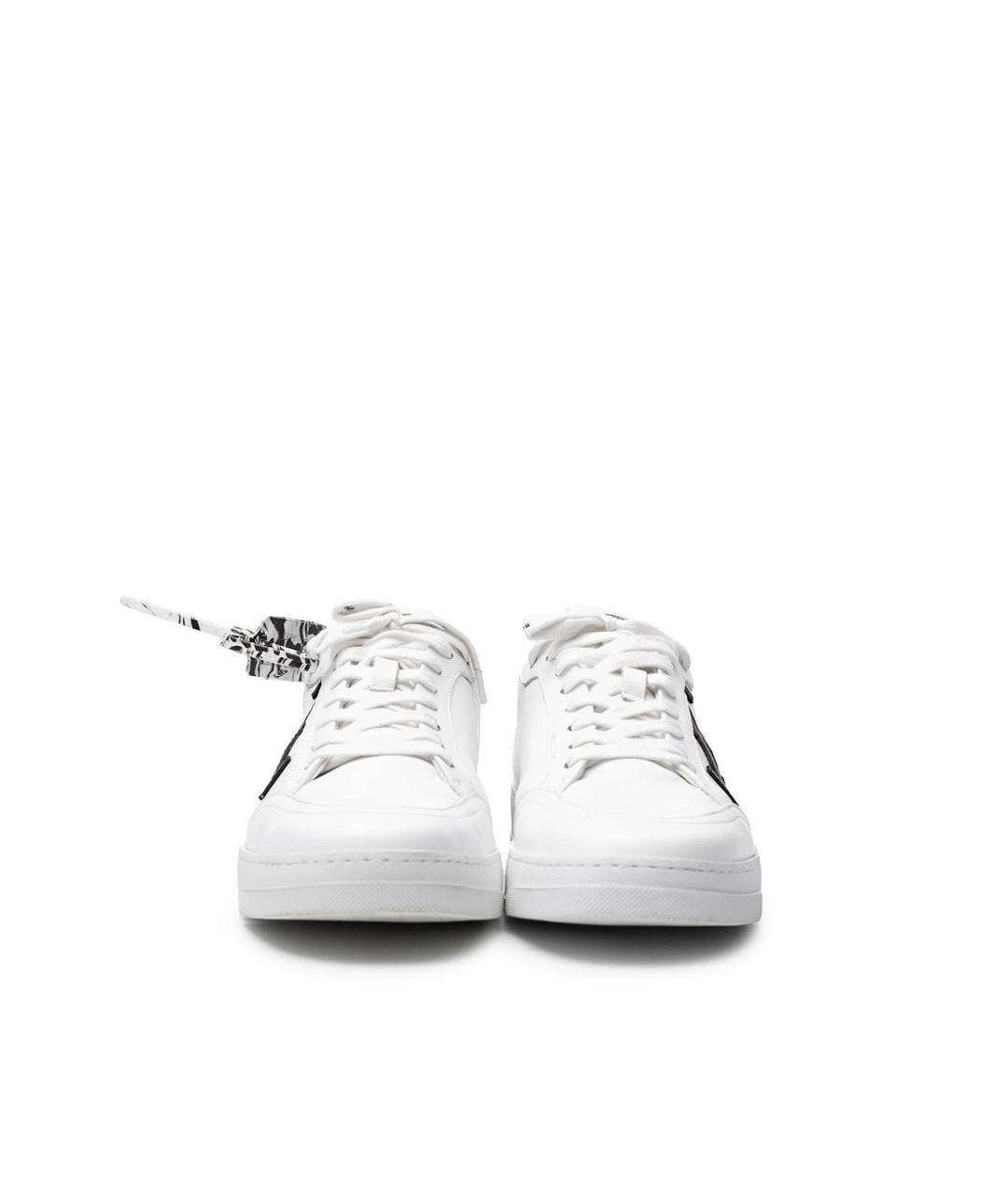 OFF-WHITE Белые кожаные кеды, фото 4