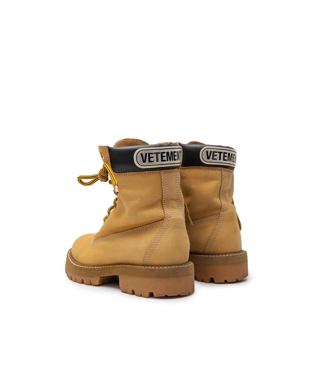 VETEMENTS Бежевые нубуковые ботинки, фото 3