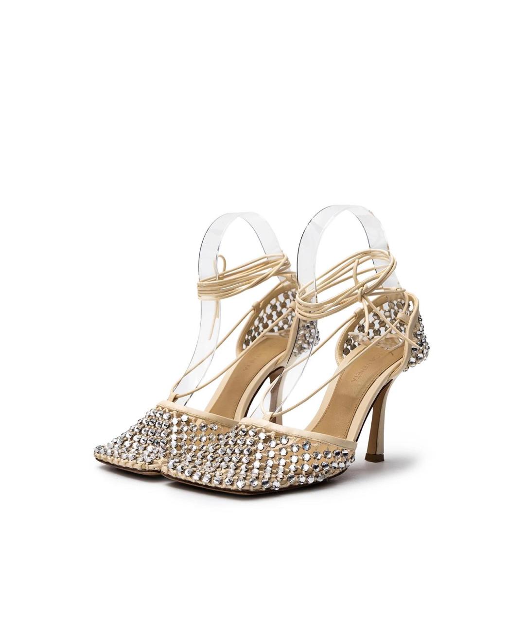 BOTTEGA VENETA Бежевые кожаные босоножки, фото 2