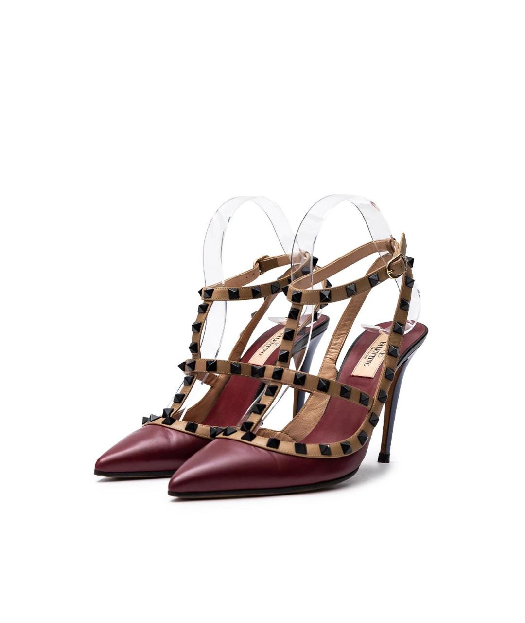 VALENTINO Бордовые кожаные туфли, фото 2