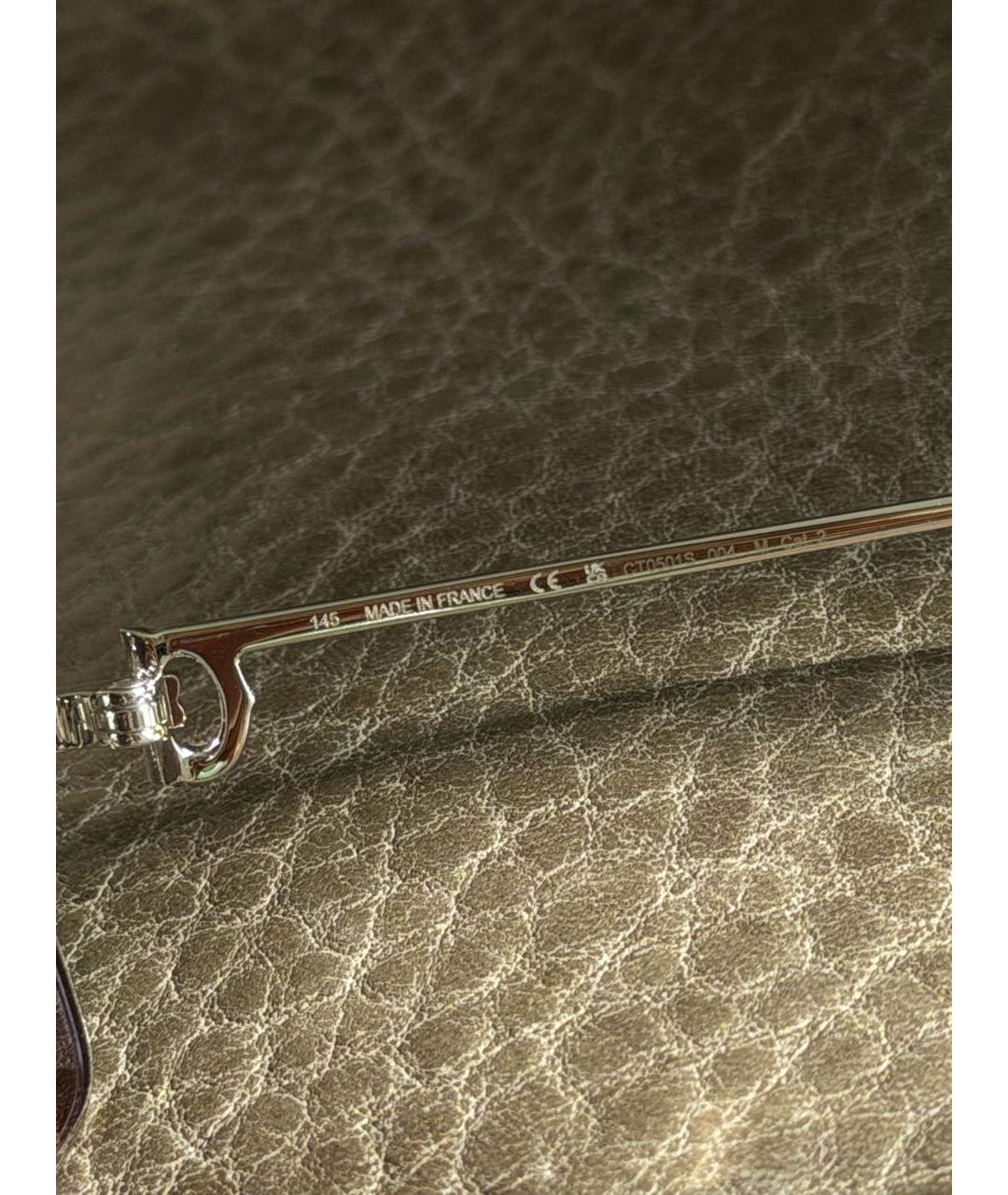 CARTIER Антрацитовые металлические солнцезащитные очки, фото 7
