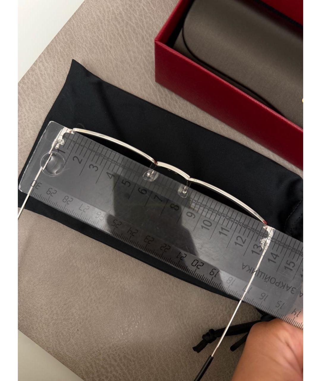 CARTIER Антрацитовые металлические солнцезащитные очки, фото 8