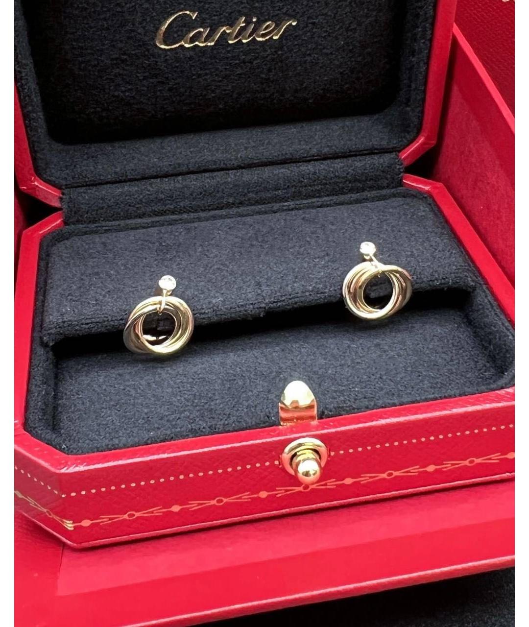 CARTIER Золотые серьги из белого золота, фото 3