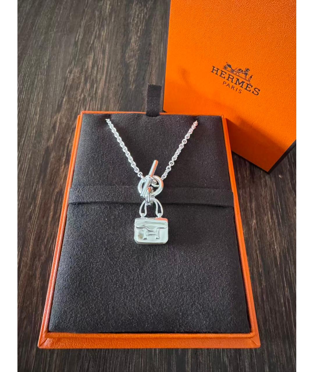 HERMES Серебряное серебряное колье, фото 2