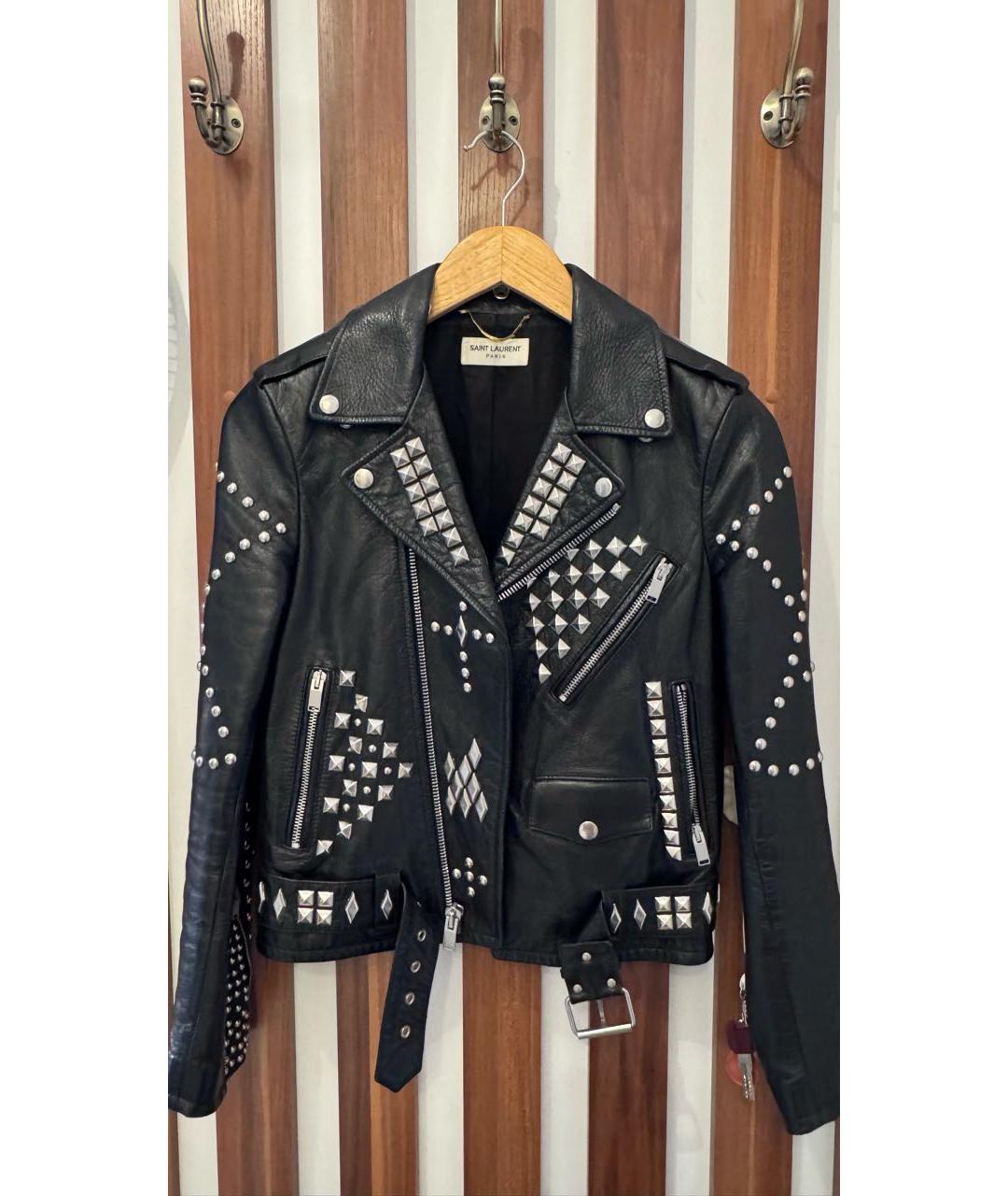 SAINT LAURENT Черная кожаная куртка, фото 9