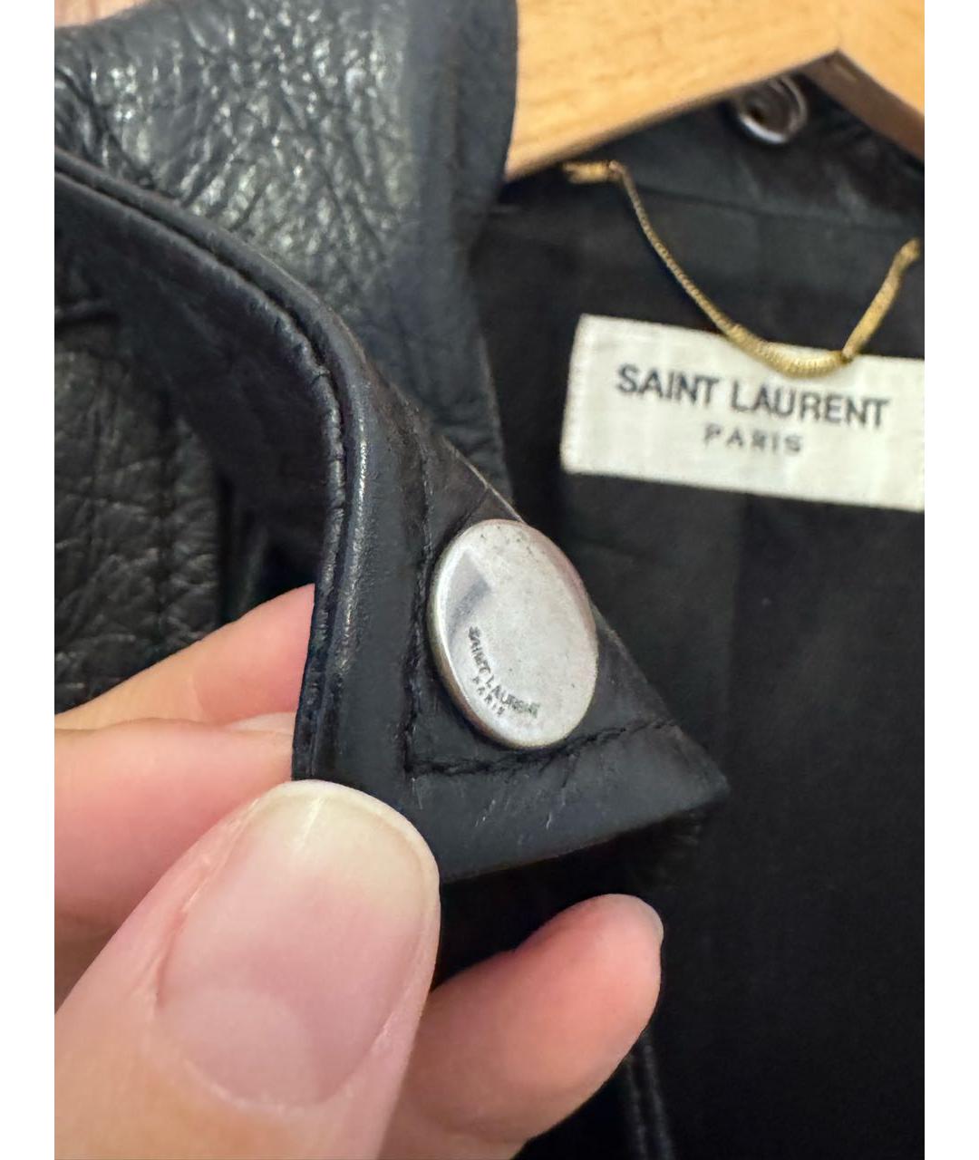 SAINT LAURENT Черная кожаная куртка, фото 8