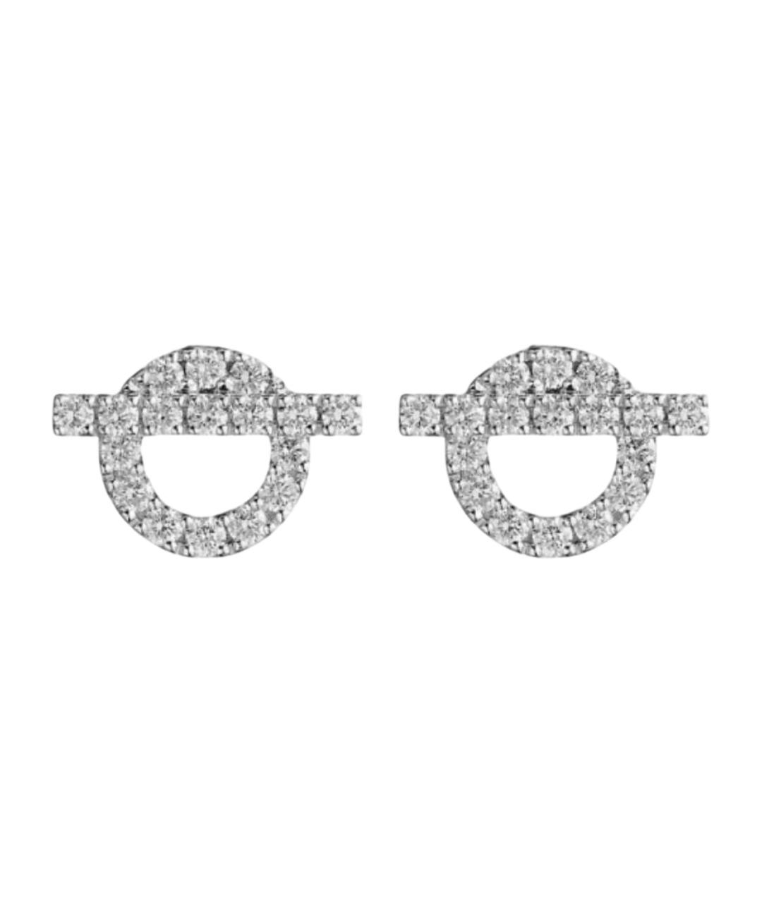 HERMES Серебряные серьги из белого золота, фото 1