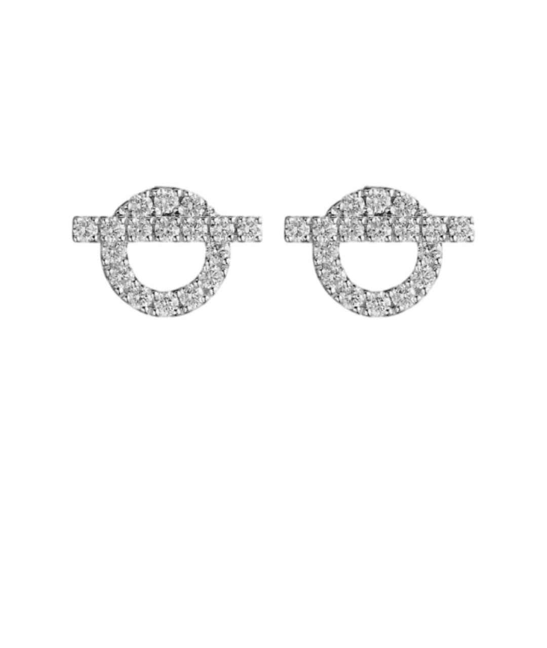 HERMES Серебряные серьги из белого золота, фото 4