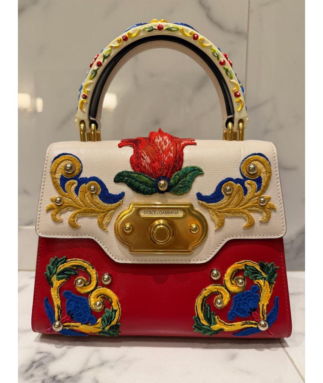 DOLCE&GABBANA Мульти кожаная сумка с короткими ручками, фото 6
