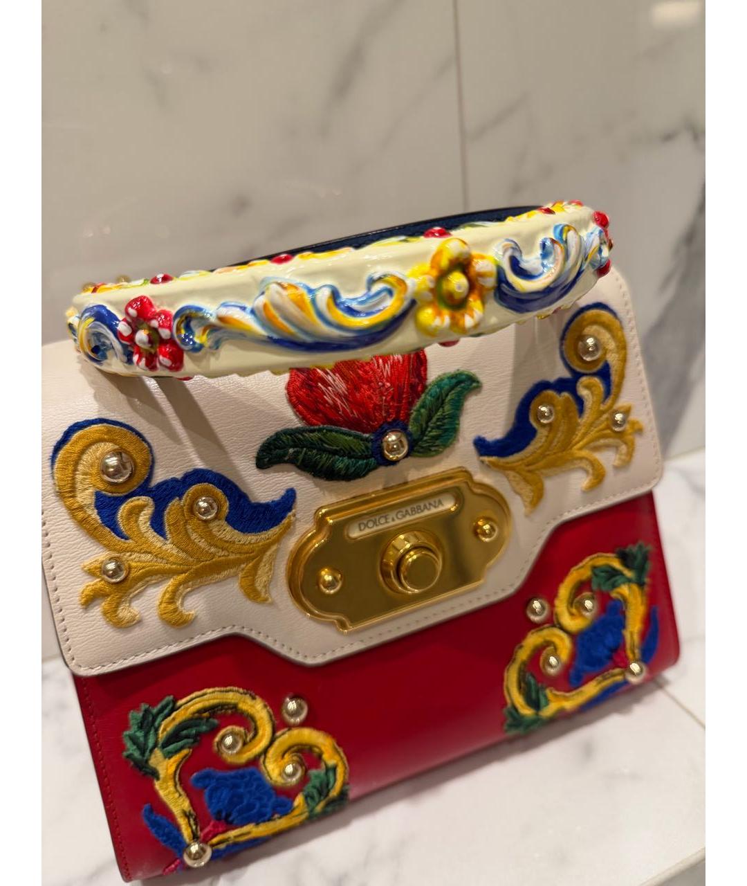DOLCE&GABBANA Мульти кожаная сумка с короткими ручками, фото 3
