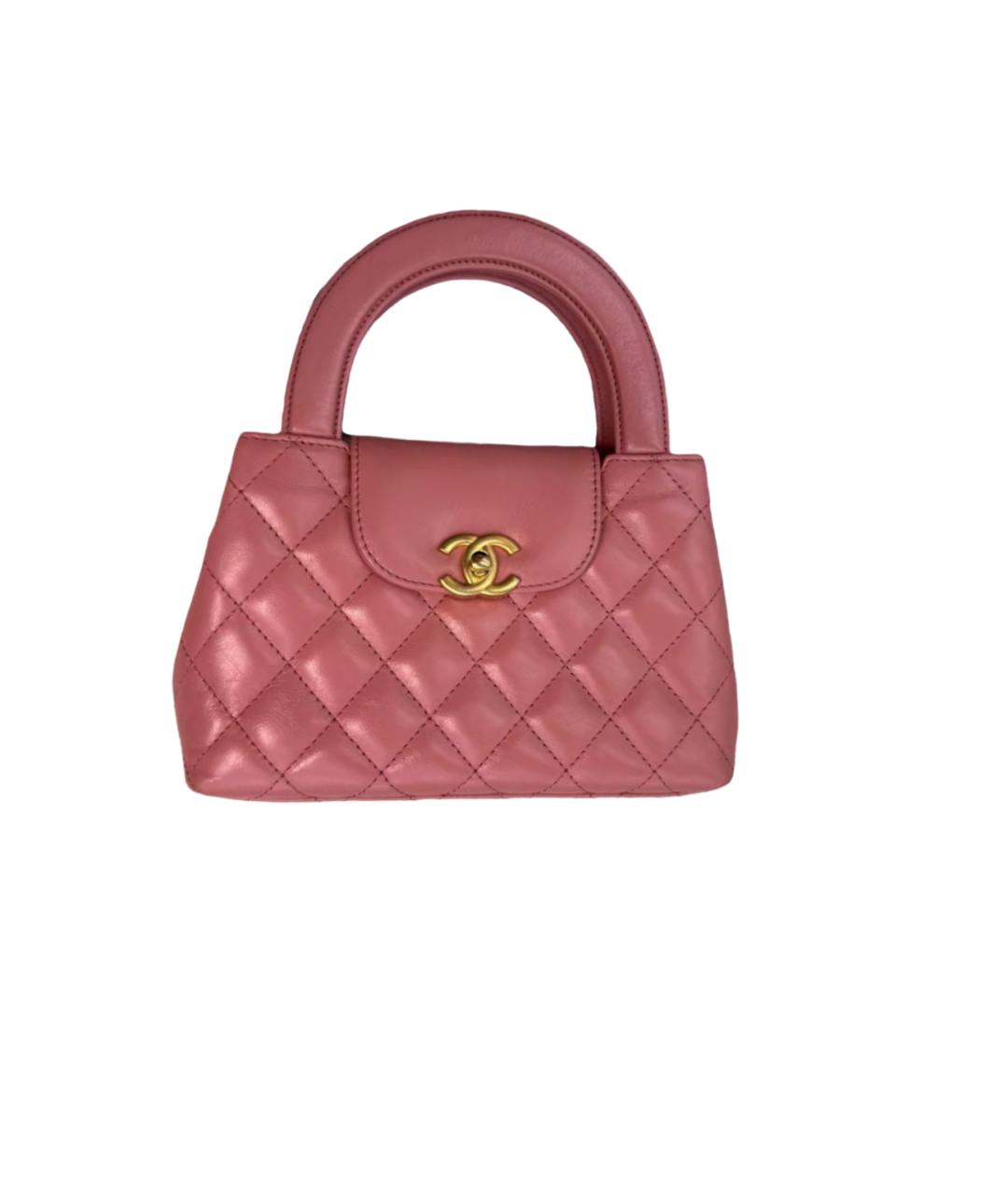 CHANEL Розовая кожаная сумка с короткими ручками, фото 7