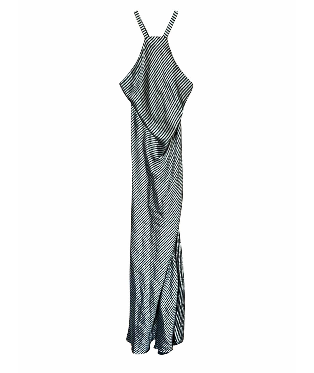 RALPH LAUREN COLLECTION Серебряное шелковое вечернее платье, фото 1