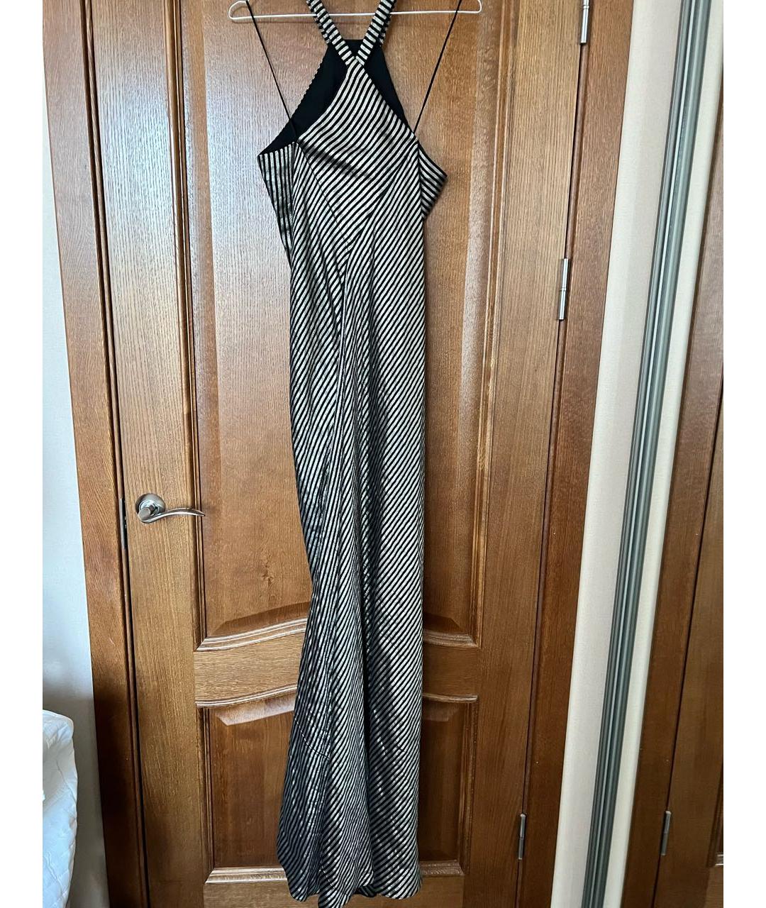 RALPH LAUREN COLLECTION Серебряное шелковое вечернее платье, фото 2