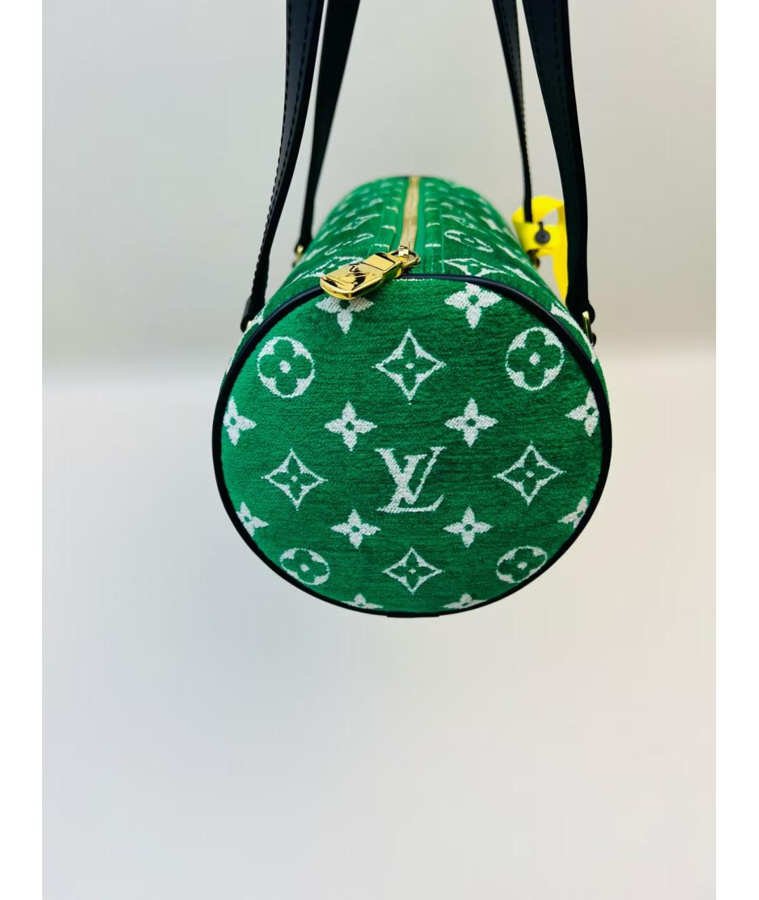 LOUIS VUITTON Зеленая жаккардовая сумка с короткими ручками, фото 5