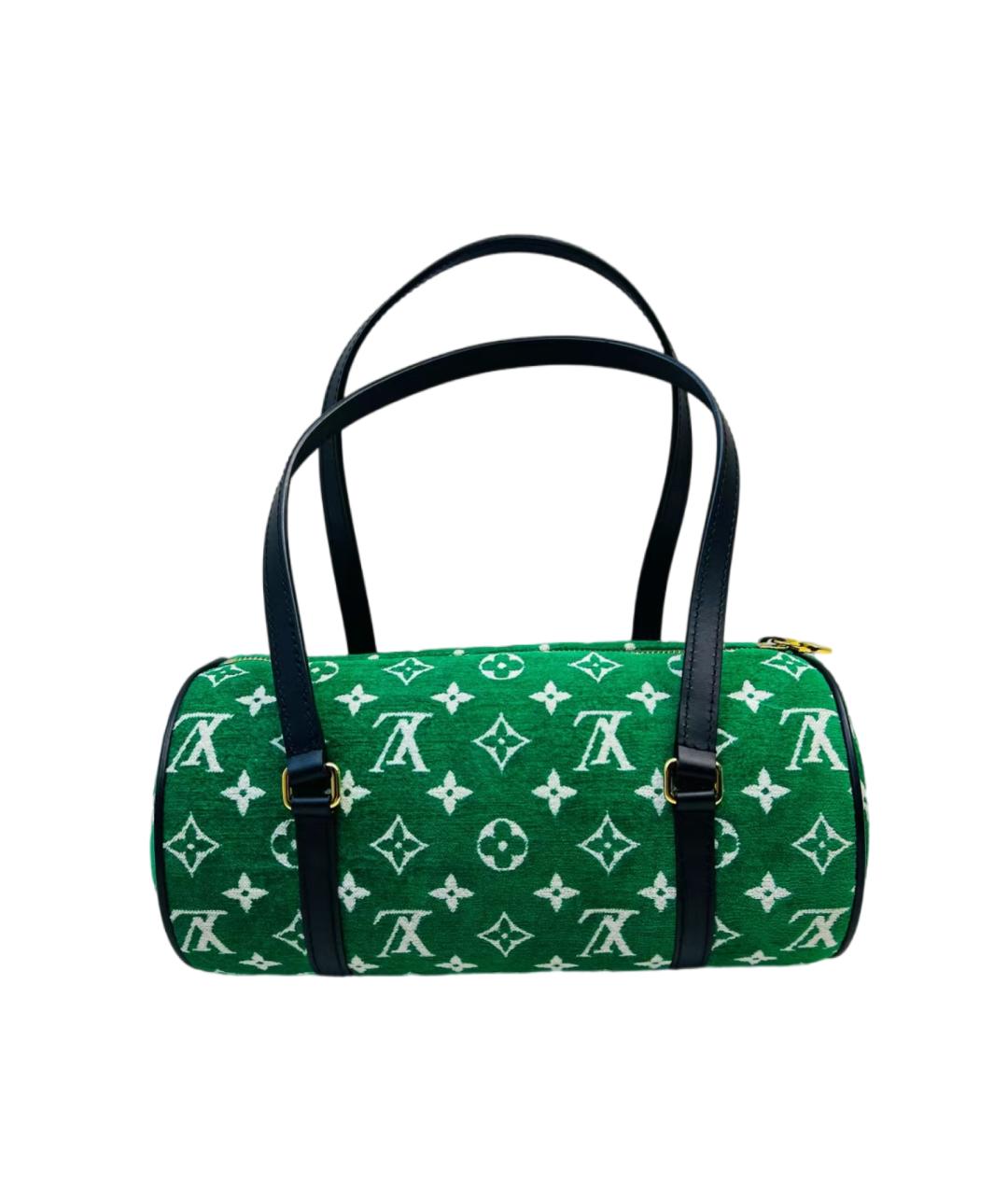 LOUIS VUITTON Зеленая жаккардовая сумка с короткими ручками, фото 1