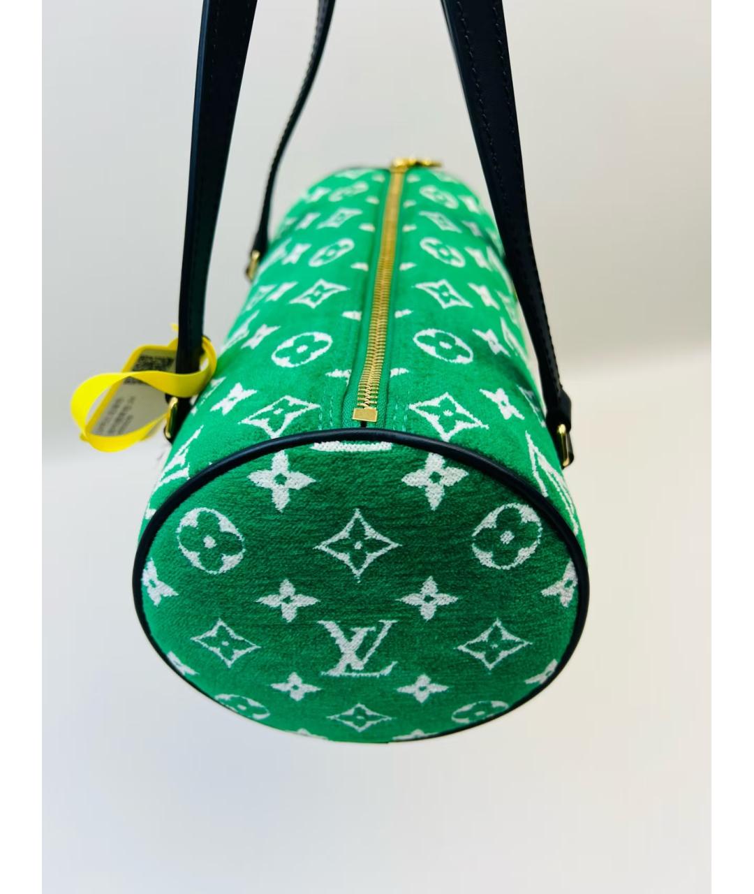 LOUIS VUITTON Зеленая жаккардовая сумка с короткими ручками, фото 6