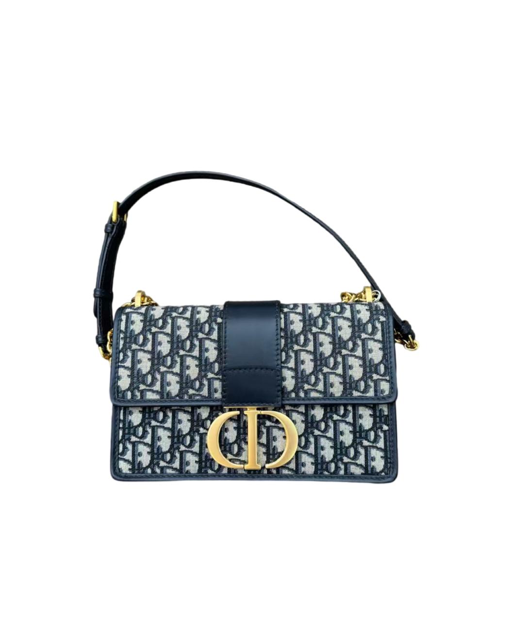 CHRISTIAN DIOR Синяя жаккардовая сумка с короткими ручками, фото 1