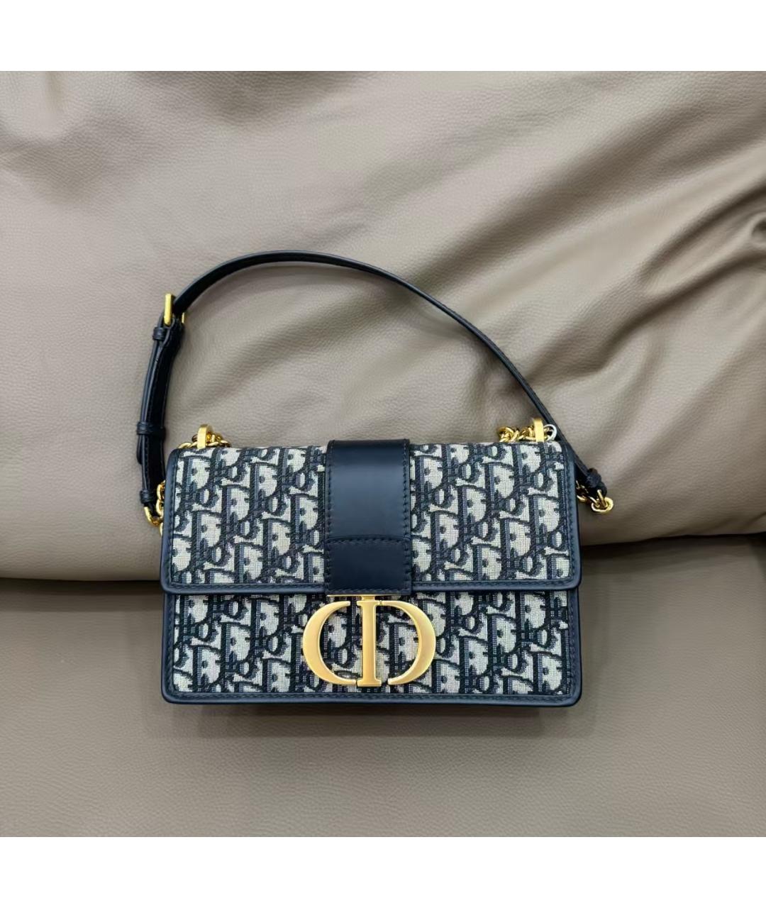CHRISTIAN DIOR Синяя жаккардовая сумка с короткими ручками, фото 2